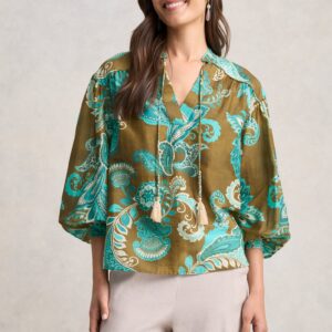 Cotton Silk Blouse - Statement Paisley