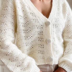 Autumn-Winter New Crochet Hollow-Out V-Neck Knit Cardigan